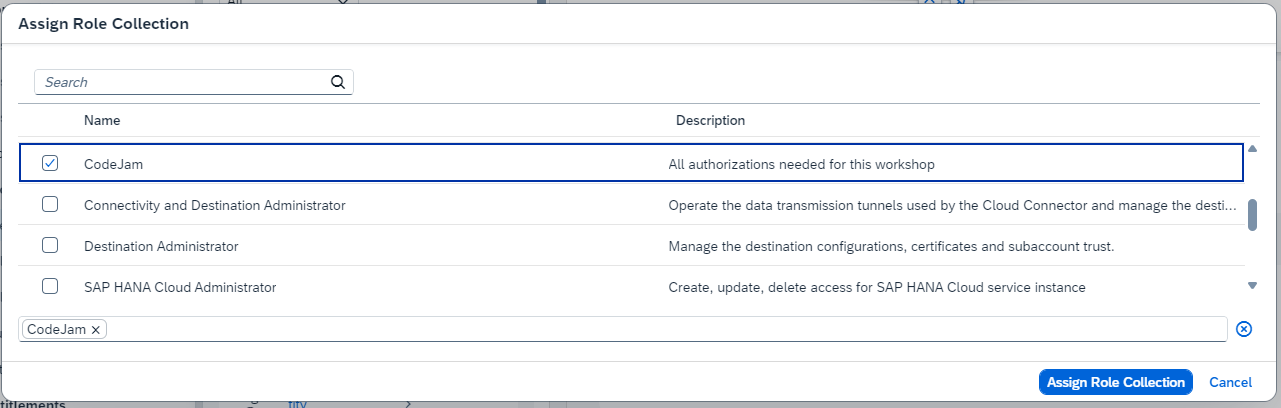 Assign CodeJam Role Collection