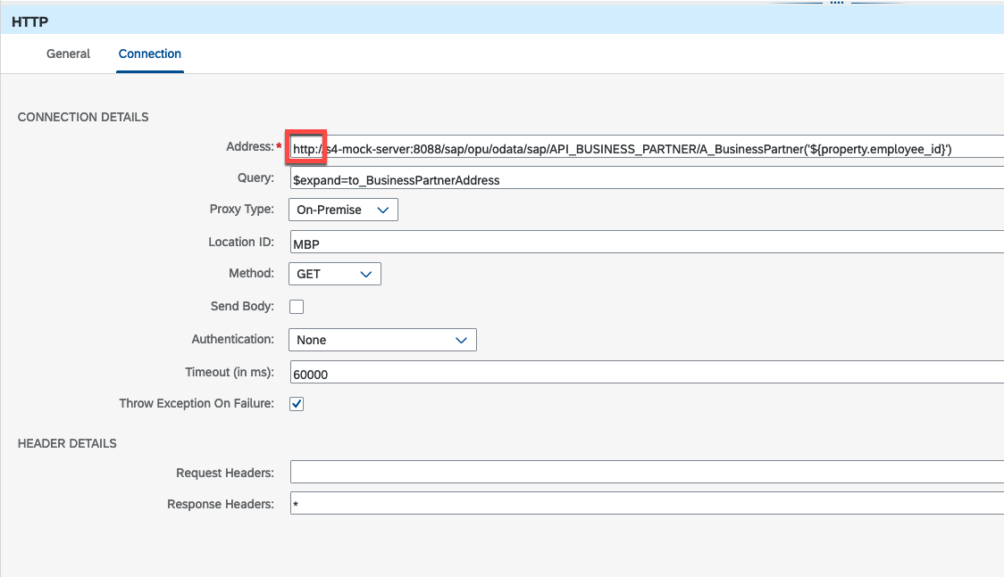 HTTP Adapter configuration - Protocol in URL address