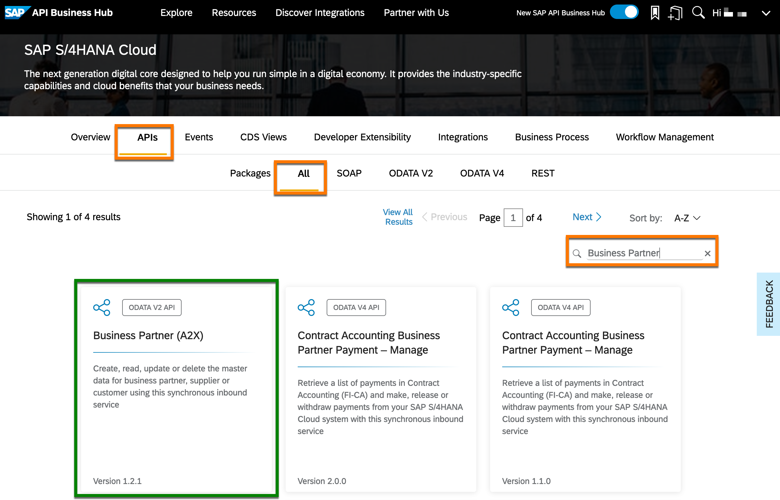 Business Partner (A2X) tile in SAP Business Accelerator Hub