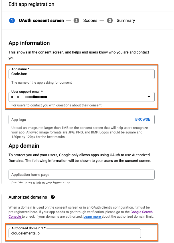 OAuth consent screen