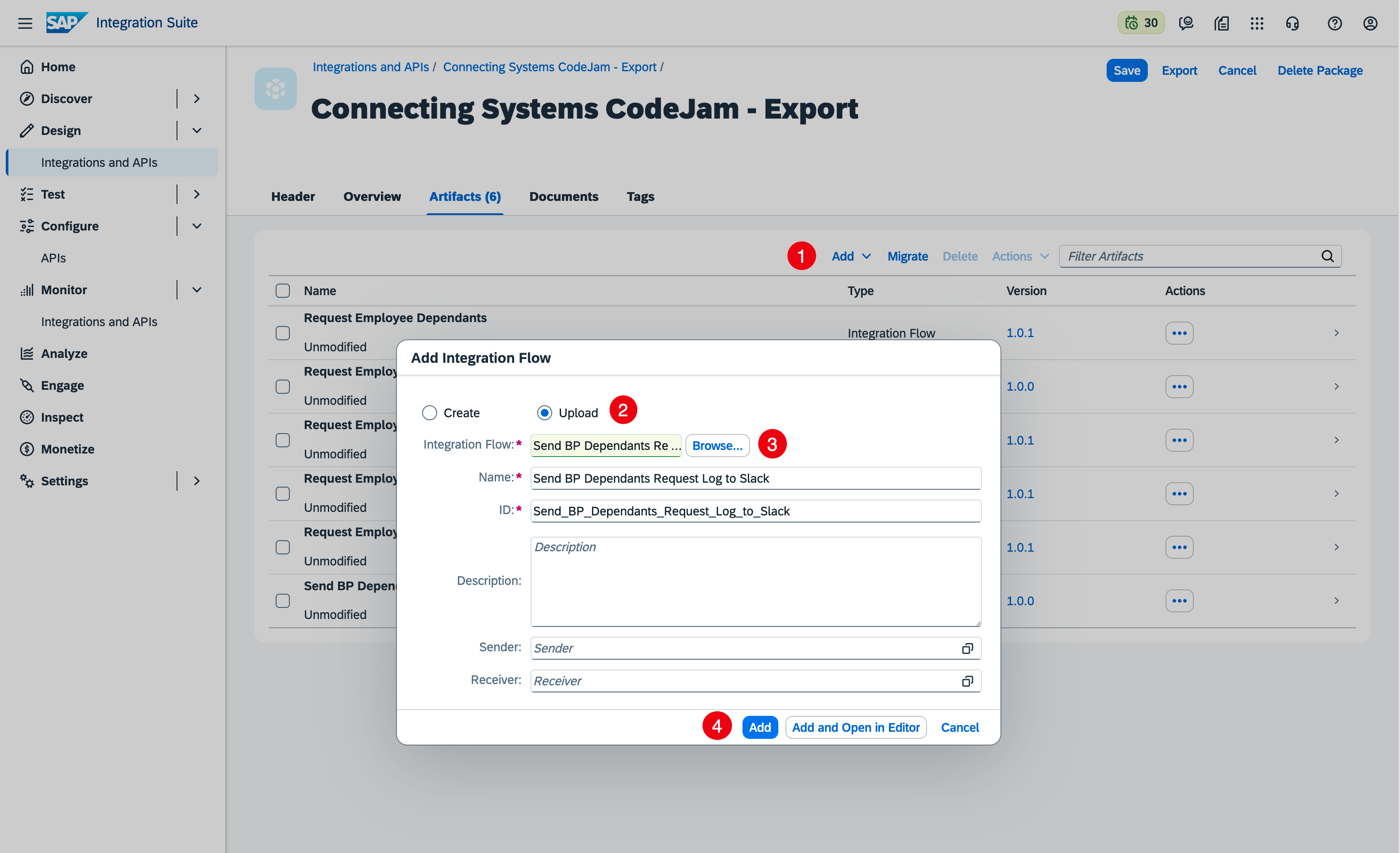 Import Request Log iFlow - Slack
