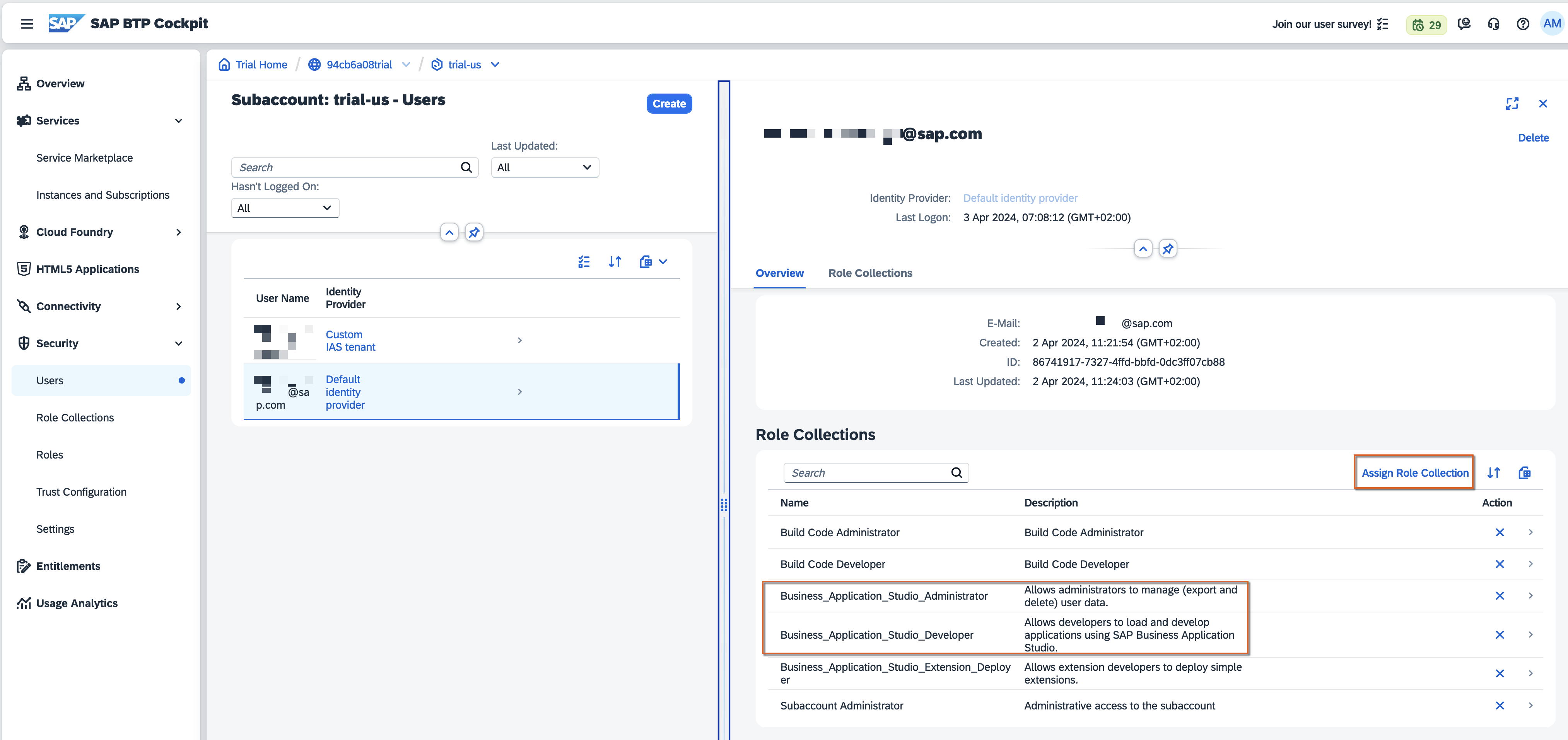 Business Application Studio - Role collections