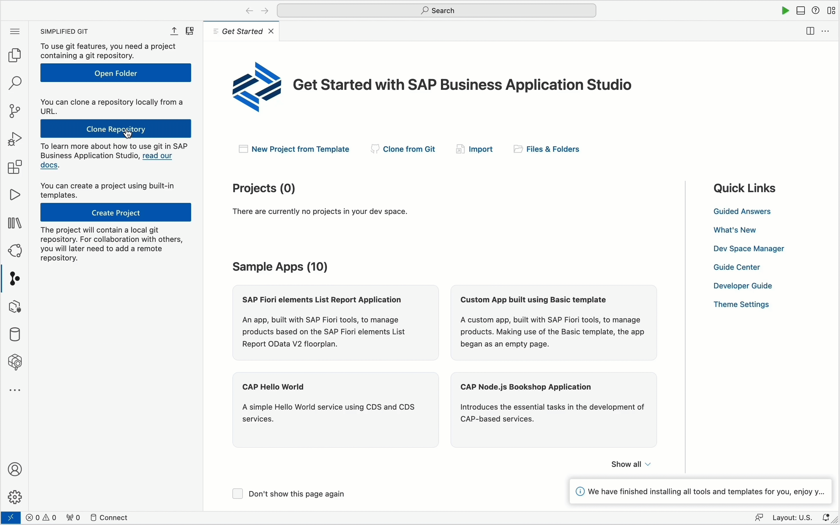 Clone repo and open project