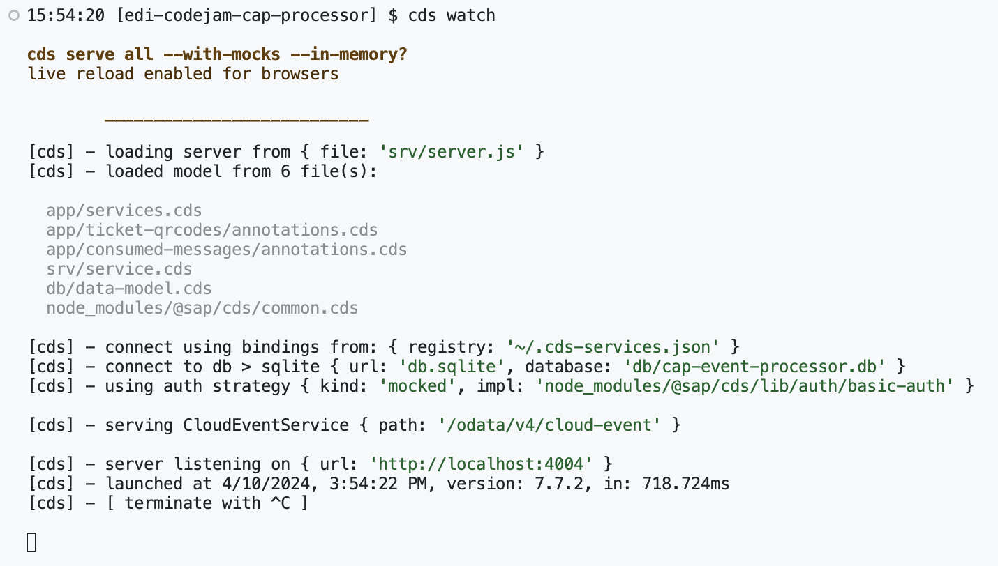 Output of cds watch