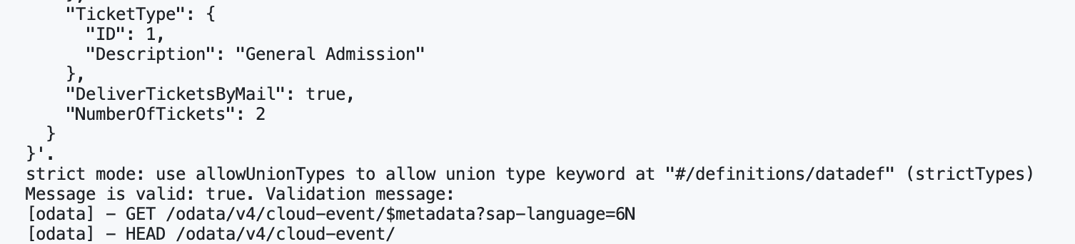 CloudEvent schema validation