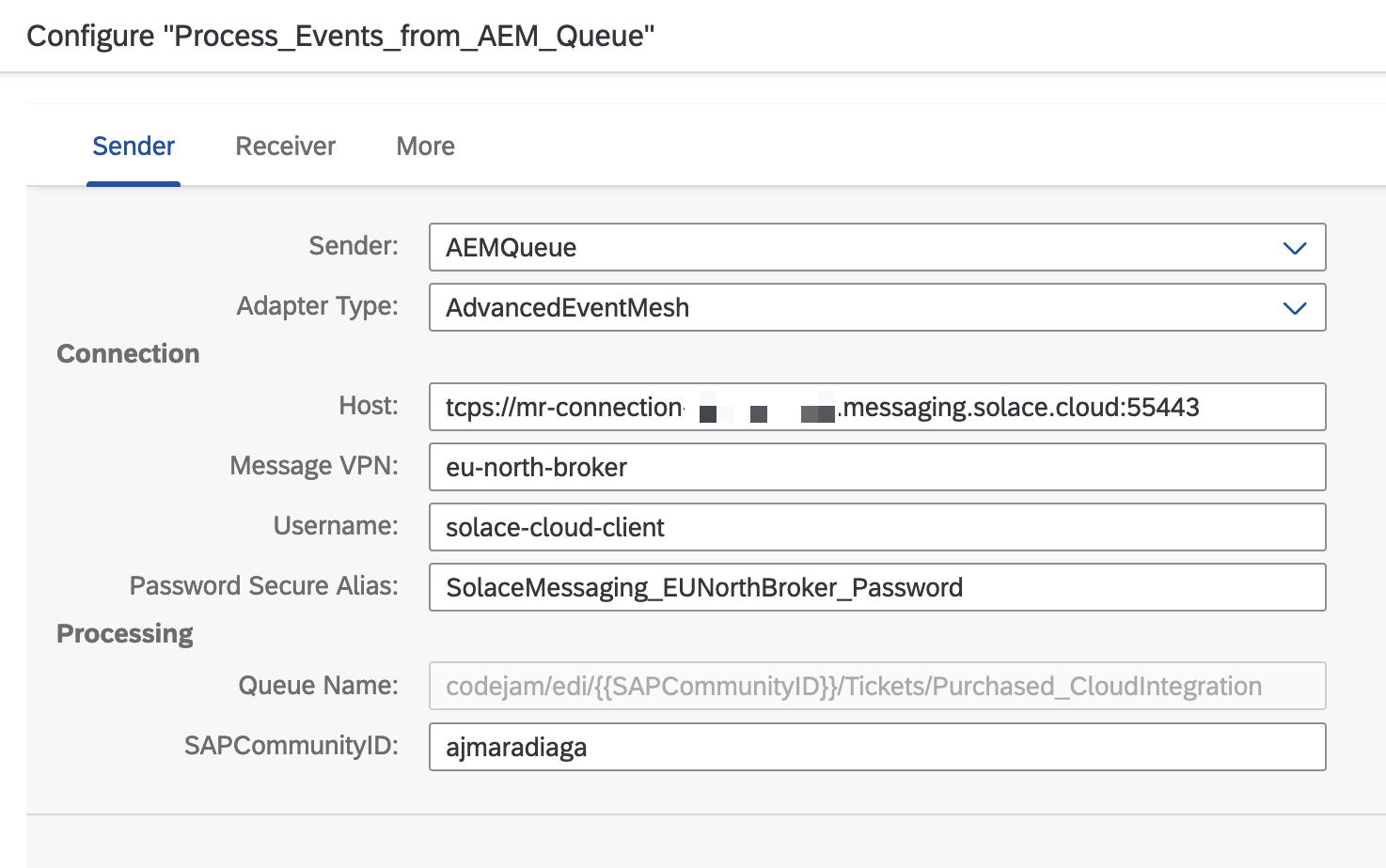 Configure externalised parameters