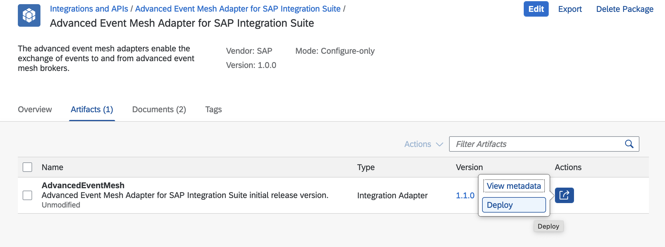 Deploy AEM adapter