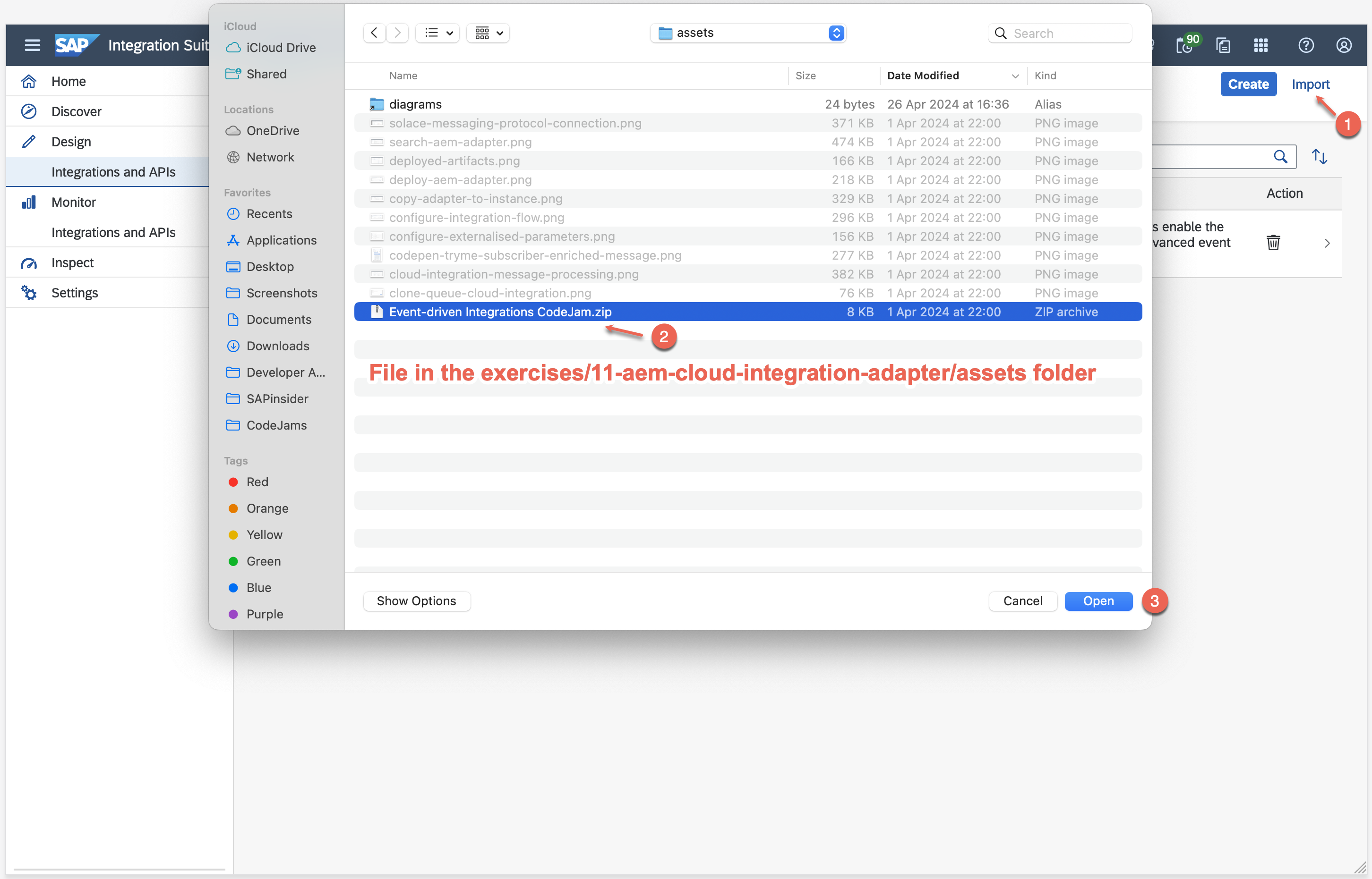 Import integration package file