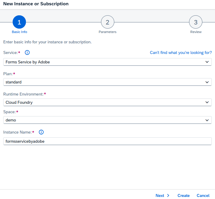 Create a new instance